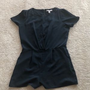 Dark green shorts romper with pockets